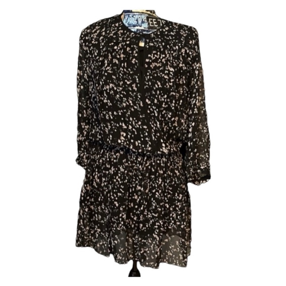 Club Monaco Tan And black scatter dress size 8